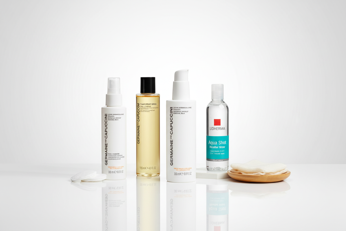 Productos de limpieza facial - Desmaquillantes, limpiadores duales, leche limpiadora y agua micelar de Germaine de Capuccini y Lidherma en Uruguay