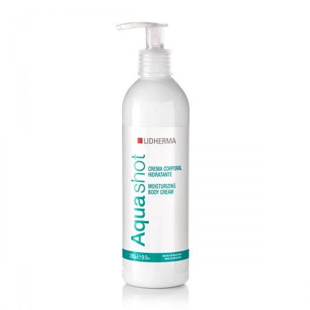 Aqua shot body cream - Lidherma - hidratante corporal en envase de 250 ml, ideal para piel seca.
