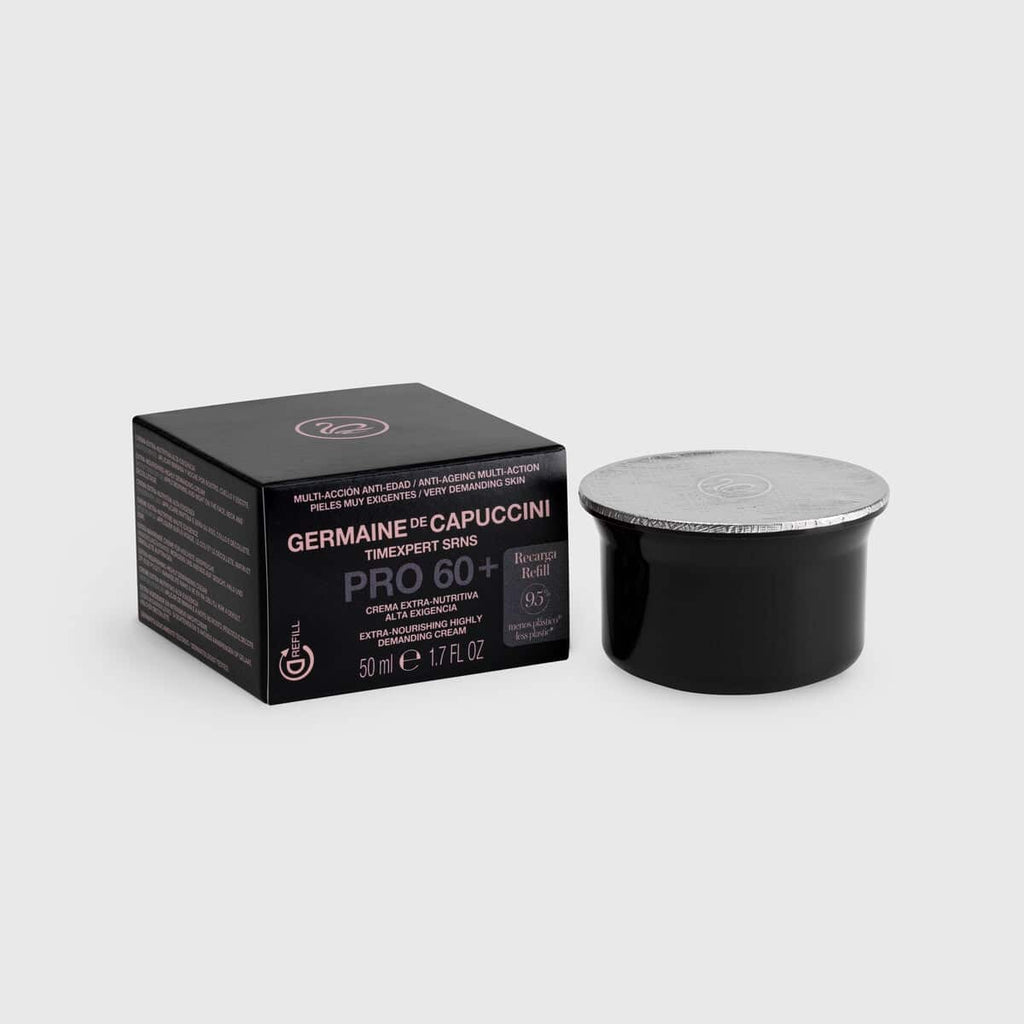 Detalle envase Eco Refill PRO60+ Excel Therapy Germaine de Capuccini — formato sostenible. Compra en cuotas.